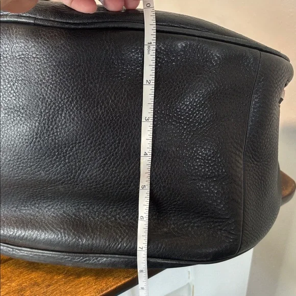 BORBONESE Black Italian Leather Hobo Bag with signature knot strap - Picture 9 of 16